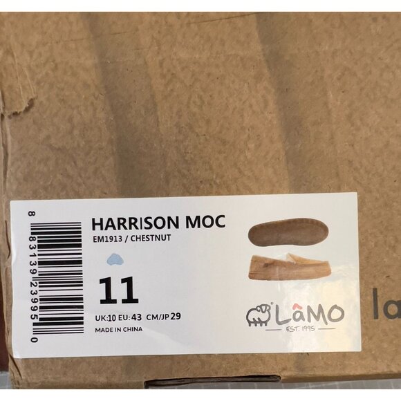 Men's LAMO Harrison Chestnut Moccasin Size 11 US Slip-On - Picture 9 of 9